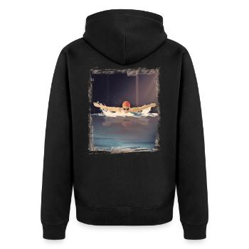 Papillon nageant flotteur cadeau - Veste à capuche bio Premium Unisexe - noir - Dos - Nico (187cm)