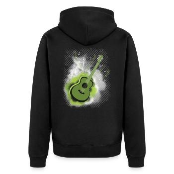 guitar - Unisex Premium Organic Zip Hoodie - black - Back - Nico (187cm)