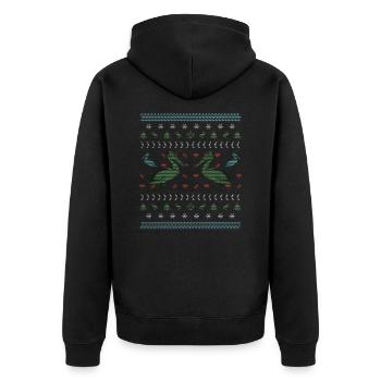 Pelikan Weihnachten Vogel Beobachtung Geschenk - Unisex Premium Bio Zip Hoodie - Schwarz - Hinten - Nico (187cm)