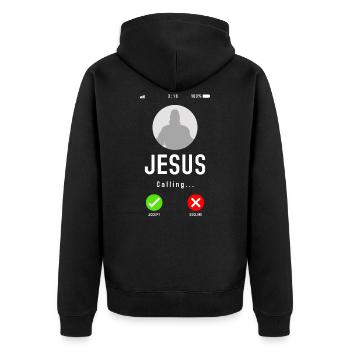 Jésus Is Calling - Religion chrétienne Drôle - Veste à capuche bio Premium Unisexe - noir - Dos - Nico (187cm)