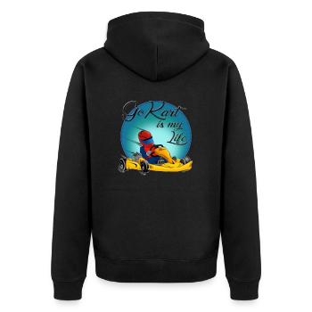 go Kart - Unisex Premium Organic Zip Hoodie - black - Back - Nico (187cm)