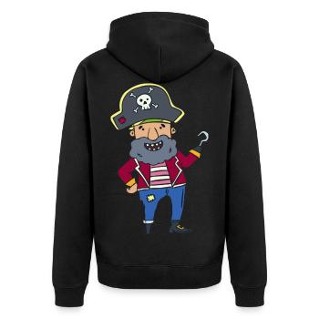 Funny pirate - Unisex Premium Organic Zip Hoodie - black - Back - Nico (187cm)