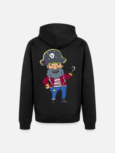 Funny pirate - Unisex Premium Organic Zip Hoodie - black