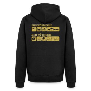 Dein Wörthersee Mein Wörthersee - Auto Tuner Treff - Unisex Premium Bio Zip Hoodie - Schwarz - Hinten - Nico (187cm)