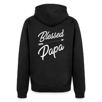 Papa béni papa unique mignon - Veste à capuche bio Premium Unisexe - noir - Dos - Nico (187cm)