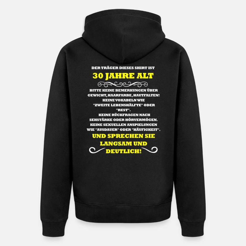 30 ans - Veste à capuche bio Premium Unisexe - noir