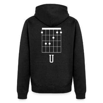 Fuck You - Cadeau guitariste d'accord guitare F - Veste à capuche bio Premium Unisexe - noir - Dos - Nico (187cm)