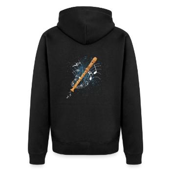 recorder - Unisex Premium Organic Zip Hoodie - black - Back - Nico (187cm)