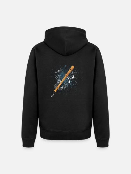 recorder - Unisex Premium Organic Zip Hoodie - black