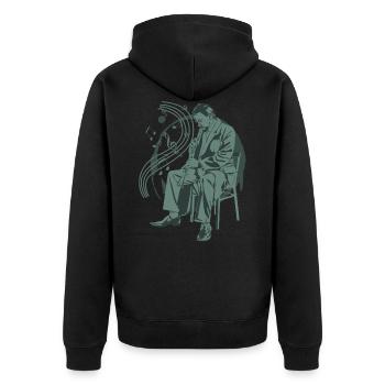 Klarinette Musiker Instrument Geschenk - Unisex Premium Bio Zip Hoodie - Schwarz - Hinten - Nico (187cm)