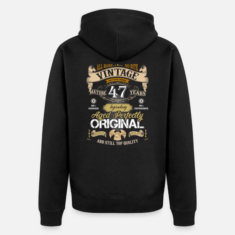47ème anniversaire - Veste à capuche bio Premium Unisexe - noir
