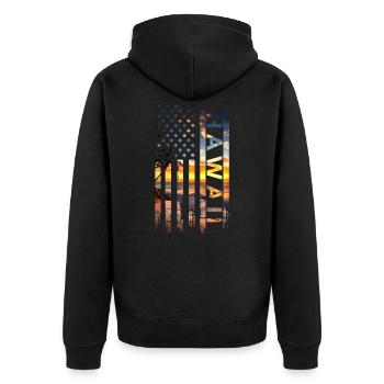 Hawaii Souvenir - Unisex Premium Bio Zip Hoodie - Schwarz - Hinten - Nico (187cm)