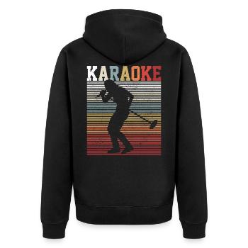 Karaoke - Unisex Premium Bio Zip Hoodie - Schwarz - Hinten - Nico (187cm)