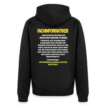 Specialist - Unisex Premium Organic Zip Hoodie - black - Back - Nico (187cm)