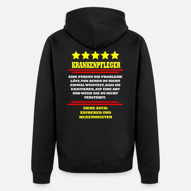 Krankenpfleger - Unisex Premium Bio Zip Hoodie - Schwarz