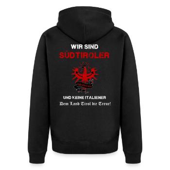 Südtirol - Unisex Premium Bio Zip Hoodie - Schwarz - Hinten - Nico (187cm)