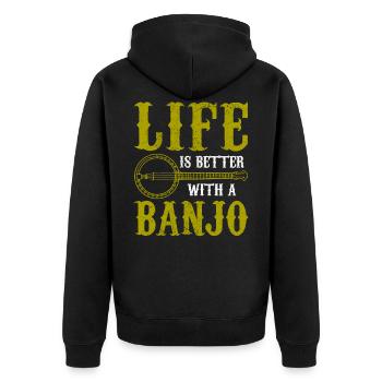 banjo - Veste à capuche bio Premium Unisexe - noir - Dos - Nico (187cm)