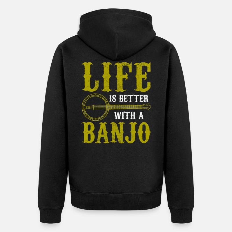Banjo - Unisex Premium Bio Zip Hoodie - Schwarz