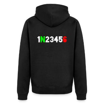 moto - Veste à capuche bio Premium Unisexe - noir - Dos - Nico (187cm)