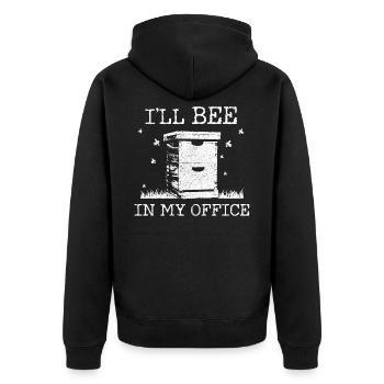 Imker - Unisex Premium Bio Zip Hoodie - Schwarz - Hinten - Nico (187cm)