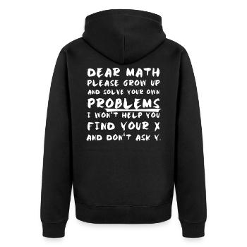 Math Math Funny Humor Funny Gift Idea - Unisex Premium Organic Zip Hoodie - black - Back - Nico (187cm)