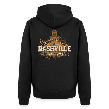 Nashville Music City - Musique country États-Unis d'Amérique - Veste à capuche bio Premium Unisexe - noir - Dos - Nico (187cm)