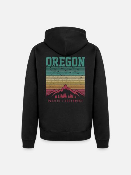 Oregon - Unisex Premium Bio Zip Hoodie - Schwarz