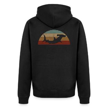 Plongeur de pêcheur à la ligne de requin marteau - Veste à capuche bio Premium Unisexe - noir - Dos - Nico (187cm)