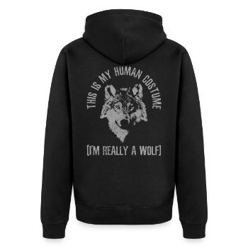 loup - Veste à capuche bio Premium Unisexe - noir - Dos - Nico (187cm)