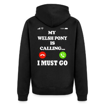 Mon poney Welsh appelle - Veste à capuche bio Premium Unisexe - noir - Dos - Nico (187cm)