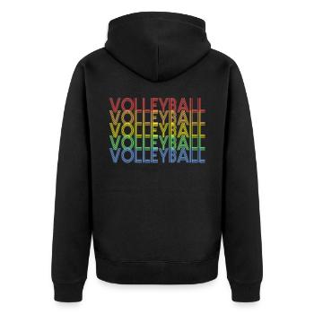 Volley-ball retro - Veste à capuche bio Premium Unisexe - noir - Dos - Nico (187cm)