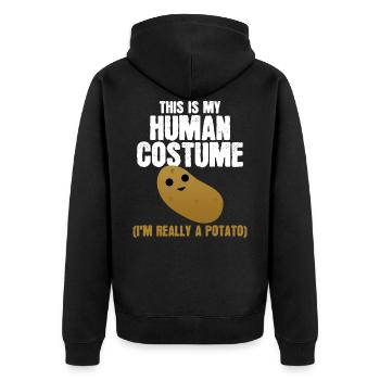 Pomme De Terre - Cadeau Drôle - Veste à capuche bio Premium Unisexe - noir - Dos - Nico (187cm)