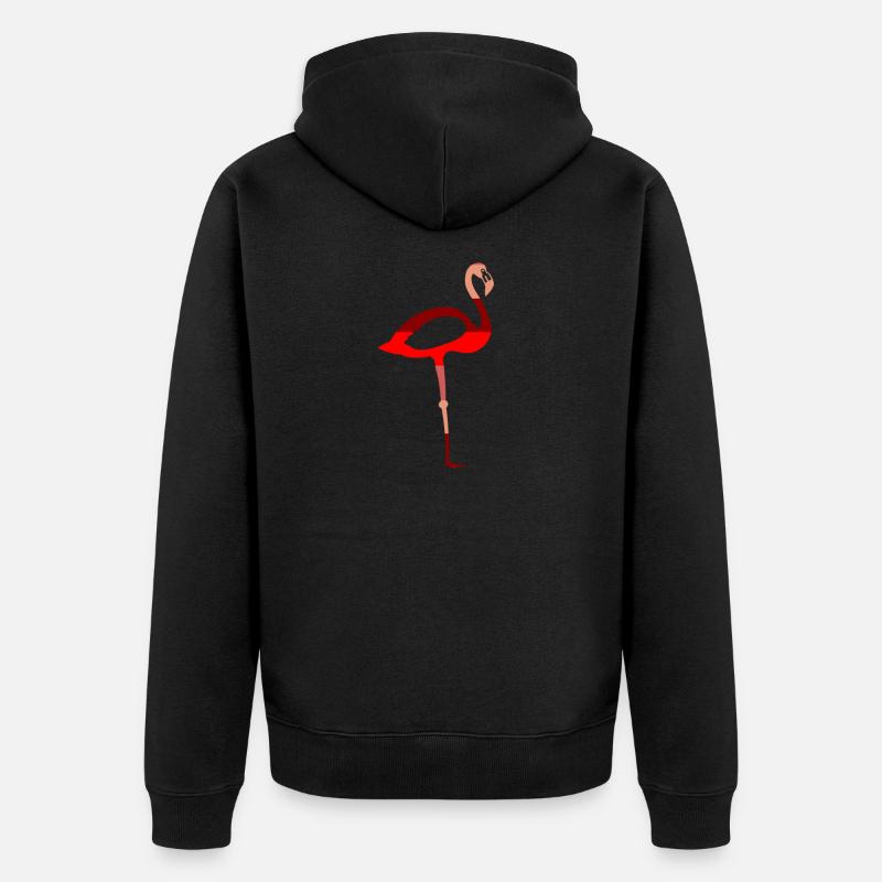 Flamingo - Unisex Premium Bio Zip Hoodie - Schwarz