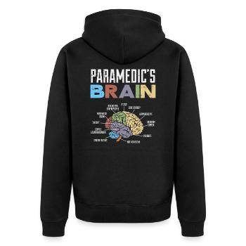 Drôle Proverbes paramédic EMS cerveau drôle - Veste à capuche bio Premium Unisexe - noir - Dos - Nico (187cm)