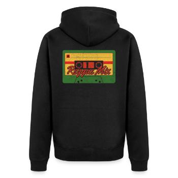 Reggae - Unisex Premium Bio Zip Hoodie - Schwarz - Hinten - Nico (187cm)
