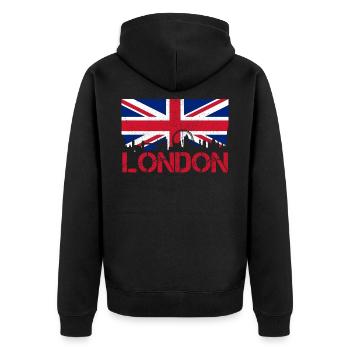 London UK Skyline England Souvenir - Veste à capuche bio Premium Unisexe - noir - Dos - Nico (187cm)