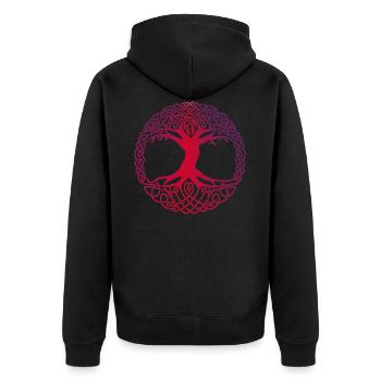 Tree of Life - World Tree - Yggdrasil - Unisex Premium Organic Zip Hoodie - black - Back - Nico (187cm)