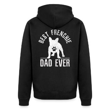 Bulldog français - Veste à capuche bio Premium Unisexe - noir - Dos - Nico (187cm)