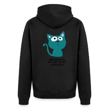 Süße Katze - Mir reichts, ich geh jetzt schaukeln - Unisex Premium Bio Zip Hoodie - Schwarz - Hinten - Nico (187cm)