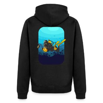 UNDERWATER PHOTOGRAPHER with Camera Gift Diving - Unisex Premium Organic Zip Hoodie - black - Back - Nico (187cm)