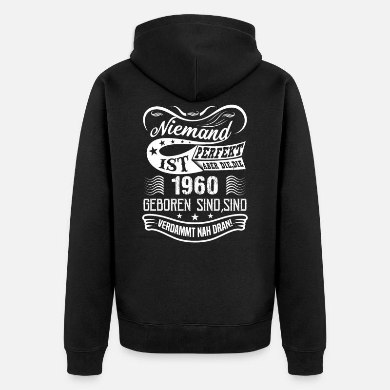 Motif d'anniversaire 1960 - Veste à capuche bio Premium Unisexe - noir