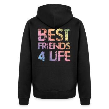 meilleurs amis pour toujours - Veste à capuche bio Premium Unisexe - noir - Dos - Nico (187cm)