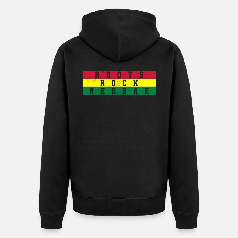 Roots Reggae Rock - Cadeau Rasta Rasta - Veste à capuche bio Premium Unisexe - noir