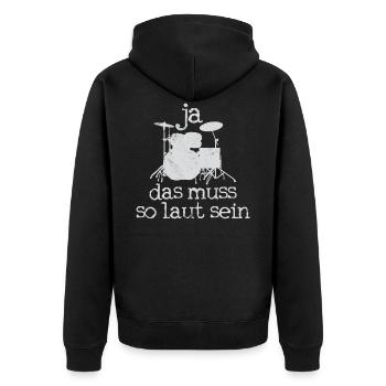 Oui, ça doit être si fort - Batteur Batteur - Veste à capuche bio Premium Unisexe - noir - Dos - Nico (187cm)
