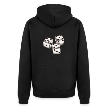 Dice game Gambling - Unisex Premium Organic Zip Hoodie - black - Back - Nico (187cm)