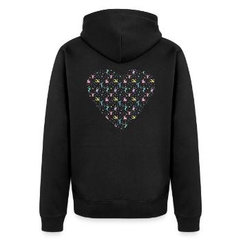 Gymnastique Féminine Silhouette Coeur - Veste à capuche bio Premium Unisexe - noir - Dos - Nico (187cm)
