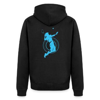 badminton - Veste à capuche bio Premium Unisexe - noir - Dos - Nico (187cm)
