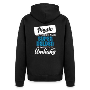Physio Nicht Alle Superhelden Tragen Einen Umhang - Unisex Premium Bio Zip Hoodie - Schwarz - Hinten - Nico (187cm)