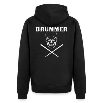 Heavy Metal Drums - Veste à capuche bio Premium Unisexe - noir - Dos - Nico (187cm)