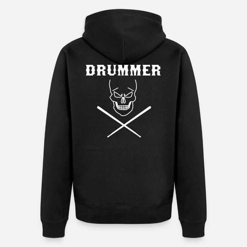 Heavy Metal Drums - Veste à capuche bio Premium Unisexe - noir